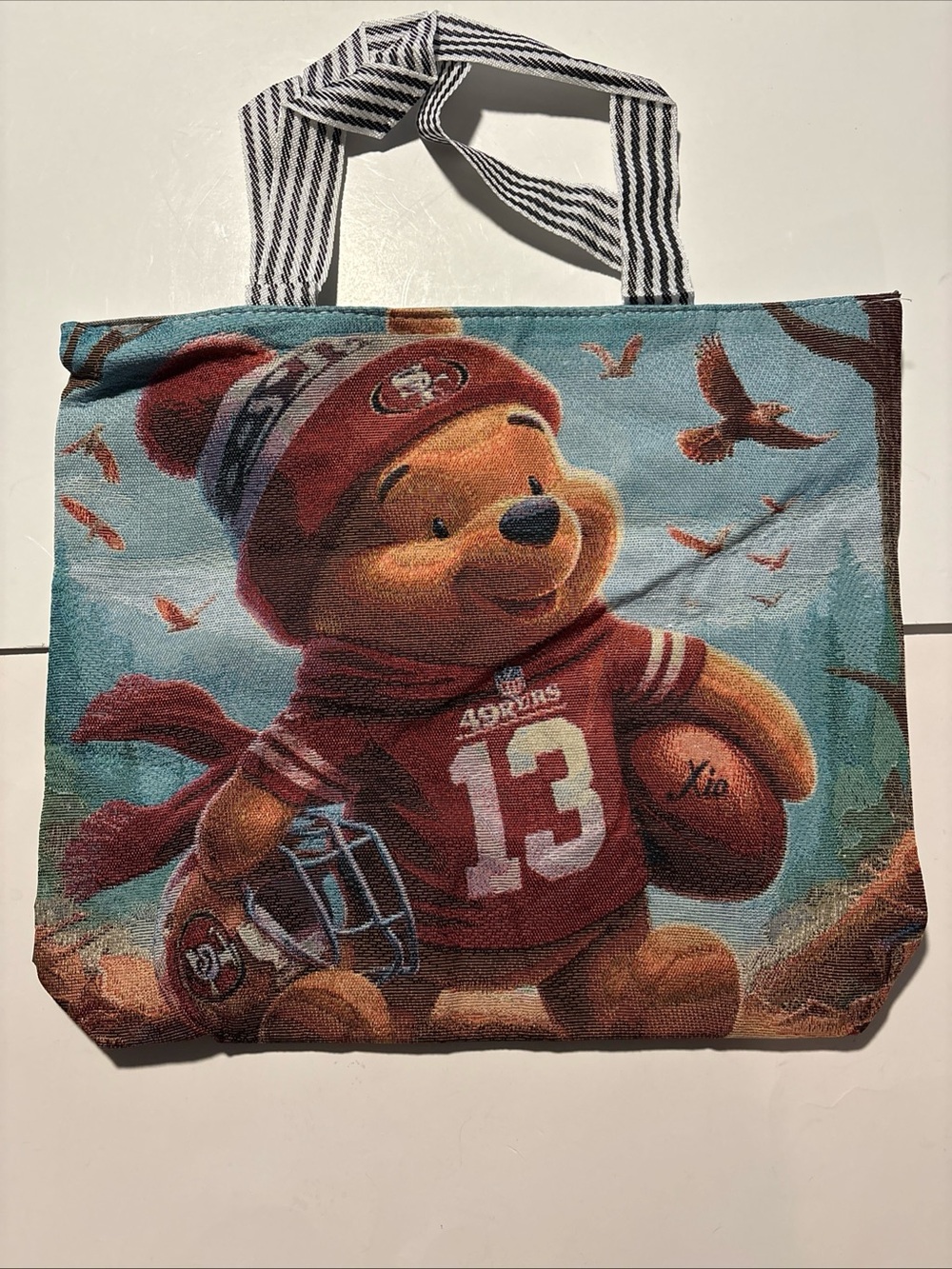 Winnie The Pooh 49ers Zippered Tote 17” W x 15” H. NWOT